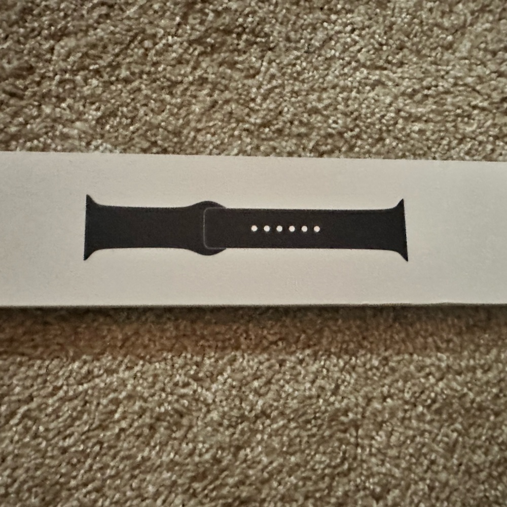 Apple Watch black rubber sports band - *Medium/Long sized slotted band only*